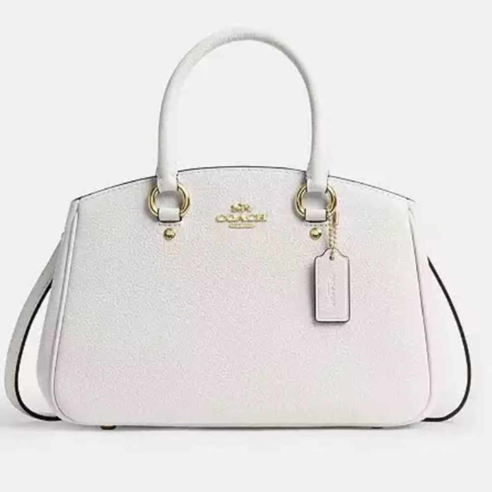 Coach White with Gold Accents Savannah Small Carryall Bag